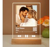 Wucidici Targa Musicale Personalizzata con Codice QR, Copertina Personalizzata per Album di Canzoni in Vetro Acrilico con Foto, Regalo di Nozze Anniversario Personalizzato per Coppia Fidanzato