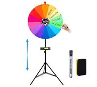 Wuciray Gioco La Ruota della Fortuna 60cm Grande 14 Colori Multiuso Regolabile in Altezza 100-200 cm Include Gomma e Pennarello Gioco Ruota della Fortuna Adatto per Feste