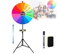 Wuciray Ruota della Fortuna Grande Gioco 60cm 14 Colori Multiuso Regolabile in Altezza 100-200 cm Include Gomma e Pennarello Giocos Ruota della Fortuna Adatto Ruota Fortunas Grande Treppiede Nera