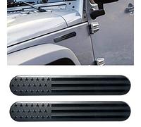 Wudaizhi 2pcs USA American Metal Flag Auto Fender Emblem - Adesivo per Decalcomania 3D per Auto, Camion, SUV E Motociclette - Distintivo Patriottico Nero