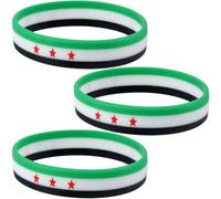 Wudaizhi 3 Pezzi Braccialetti in Gomma con Bandiera della Siria Braccialetti in Gomma Braccialetto Sportivo per Uomo attività Sportive All'aperto
