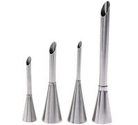 Wudaizhi 4 Pezzi di Grado Alimentare in Acciaio Inossidabile Eclair Soffio per Ugelli Cupcake Tubo di Ripieno di Pasticceria Siringa con Punte di Tubazioni