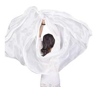 Wudaizhi Eleganti Veli di Danza del Ventre della Seta - Scialle di Scialle a Mano Che Fluiscono Veli Danzano a Colore Solido Perfetta Costume da Ballerino Accessorio