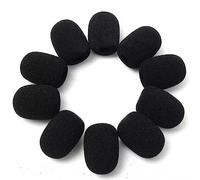 Wudaizhi Set di 10pz Microfoni con Cuffia, Coperture in Schiuma per Microfono con Clip per Reverendo, Mini Formato, Colore Nero