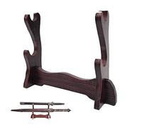 Wudaizhi Stand Wand Stand Two Tiers Wood Samurai Stand Blade Holder Dispaly Stand Short Rack per Home Office
