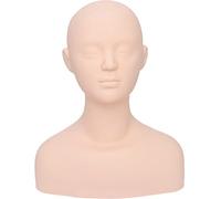 Wudaizhi Testa di Manichino in Silicone Morbido, Viso per La Pratica del Trucco per Estensione per Ciglia, Training di Pittura per Capelli E Volto