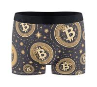 Wudan Bitcoins Logos Boxer da uomo traspirante intimo boxer per feste in piscina S, Loghi Bitcoin, X-Large