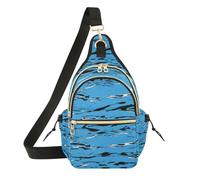 Wudan Borsa a tracolla da donna, antifurto, zaino medio per corsa, escursionismo, a righe blu e nere, Belle strisce nere, Taglia unica