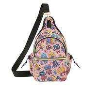 Wudan Borse laterali da donna a tracolla convertibile borsa da petto da donna per viaggi, incontri mostri dei cartoni animati robot macchina