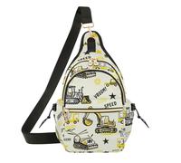 Wudan Borse laterali da donna Crossbody Trendy Teens Chest Bag per viaggi,Incontri Modello Veicoli Da Costruzione, Veicoli Edili Elegante, taglia unica