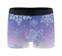 Wudan Boxer viola degli uomini della biancheria intima del modello del fiocco di neve degli uomini della biancheria intima di assorbimento dell'umidità, Motivo fiocco di neve viola, X-Large