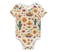 Wudan Cactus Messicano Cappelli Neonati Ragazzi Body Maniche Corte Cotone Mese Ragazze Vestiti 3M