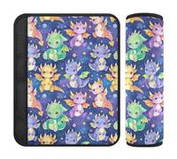 Wudan Cartone animato Little Cute Dragons Car Seat Strap Covers Stress Riduzione 2 Pack Auto Cintura di Sicurezza Tracolla per Baby Zaino Spalla