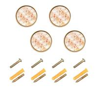 Wudan Confezione da 4 maniglie e pomelli per mobili da 3,2 cm, pomelli da cucina per armadi, graziosi fiori di pollo