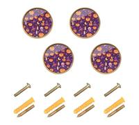 Wudan Confezione da 4 pomelli decorativi per armadi e cassetti, 32 mm, per porte, cassetti, zucca, Halloween, streghe, ragni