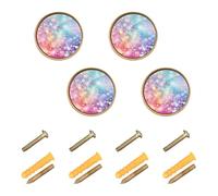 Wudan Confezione da 4 pomelli decorativi per cassettiera, 3,2 cm, per cassettiera, cuori, bolle e sogni, colore