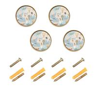 Wudan Confezione da 4 pomelli e maniglie per armadietti da cucina, 3,2 cm, per cassetti da cucina, per armadi, motivo: mappa del mondo infantile