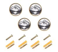 Wudan Confezione da 4 pomelli e maniglie per armadio da cucina, 32 mm, stile vintage per armadio da montagna, stile vintage