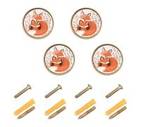 Wudan Confezione da 4 pomelli e maniglie per mobili da cucina, 3,2 cm, pomelli moderni per porte, cassetti, coppia di volpe coccolata in rosa Blossom Breeze