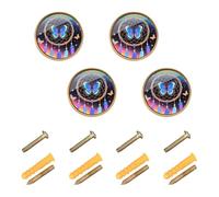 Wudan Confezione da 4 pomelli e pomelli da cucina da 32 mm per armadio, farfalla acchiappasogni