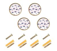 Wudan Confezione da 4 pomelli e pomelli per armadietti, 32 mm, per armadio, motivo a cuori di mirtillo