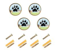 Wudan Confezione da 4 pomelli per armadi e cassetti, 32 mm, per armadietti, porte, cassetti, zampe di cane e cuccioli