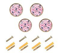 Wudan Confezione da 4 pomelli per armadi e cassetti, 32 mm, pomelli per cassetti da cucina, per armadi, cuori, gnomi di San Valentino