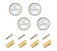 Wudan Confezione da 4 pomelli per armadi e cassetti da 32 mm, per cassetti e cassettiere, fuga a Santorini