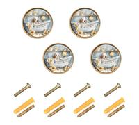 Wudan Confezione da 4 pomelli per armadietti, stile vintage, 3,2 cm, per armadietti, simpatici cuccioli nella vasca da bagno, girasole