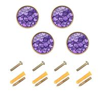 Wudan Confezione da 4 pomelli per cassetti da cucina da 3,2 cm, per cassetti e cassettiere, cuori viola, cuori viola