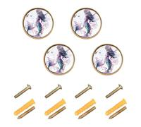 Wudan Confezione da 4 pomelli per comò e pomelli da cucina da 3,2 cm per armadi chic sirene bianche