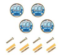 Wudan Confezione da 4 pomelli rotondi da 3,2 cm da parete per appendere cassetti cassettiere blu design auto della polizia