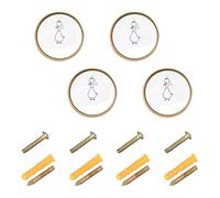 Wudan Confezione da 4 pomelli rotondi per armadietti, 32 mm, per appendere porte, cassetti, a forma di oca, cartoni animati