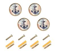 Wudan Confezione da 4 pomelli rotondi per armadietti da 3,2 cm, pomelli per cassetti della cucina per armadio, colore blu navy, con corda su marmo