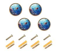 Wudan Confezione da 4 pomelli vintage per armadietti, 32 mm, per porte, cassetti, raggiungono la superficie a sirena