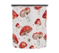 Wudan Contenitori rossi per alimenti secchi, in acciaio inox, contenitore per cereali, con pulsante superiore, per la conservazione degli alimenti, 900 ml