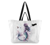 Wudan Grande borsa tote grande robusta da cucina borsa grande borsa tote per donne damigella d'onore regali chic sirene bianco