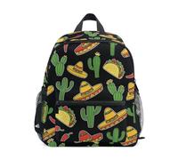 Wudan Mini zaino per ragazze con tasche per ragazzi studenti libri borsa per scuola materna, Cactus della cultura messicana, M