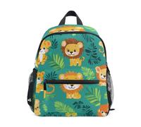 Wudan Mini zaino per ragazzi con tasche per bambini studenti borse per libri per asilo, Motivo amici della giungla, Medium