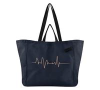 Wudan Tote Bags - Borsa in tela riutilizzabile, per la spesa, per la spesa, per uomini, matrimoni, feste, regali per la festa dei medici, elettrocardiogramma