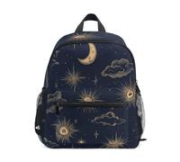 Wudan Zaini per bambini con tasche per bottiglie Borse per libri per studenti per viaggi, Nuvole Celesti Cielo Scuro, M