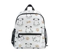 Wudan Zaino da campeggio per bambini con tasche per bottiglie Borse per studenti per elementari, Carino Cartoon Dalmata Cani, S