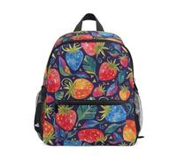 Wudan Zaino da tennis per bambini con cinghia toracica per ragazzi e ragazze borsa per libri per la scuola materna, Triangoli Fantasia Fragola, M