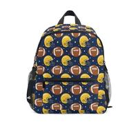 Wudan Zaino per bambini con cinghia toracica per bambini, studenti, borsa per libri per la scuola materna, American Football Stars Navy, S