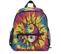 Wudan Zaino scolastico impermeabile per i modelli personalizzati dei bambini, Mandala Sole Luna, Small, Casual