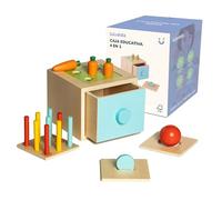 Wuddis Cubo Montessori 1 Anno 4 in 1 - Cubo Multiattivita Legno - Giochi Montessori 1 Anno Legno, Giochi Ecologico e Certificato FSC, Ideale per Apprendimento e Gioco Sicuro
