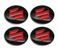 WUDILIYI 4 Pezzi Coprimozzi Copricerchi con Logo Adesivo per Suzuki JIMNY Grand Vitara Sx4 Swift 56MM, Auto Emblema Ruota Centrale Stickers Coprimozzo Copri Badge,A