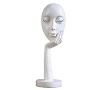 Wudimaoyiyouxian Moderna Umana Meditatori Astratta Signora Viso Statue Carattere Resina Scultura Arte Mestieri Figurine Home Decor (Color : White)