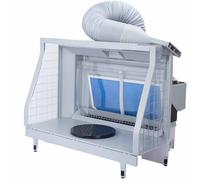 WUDLi Cabina A Spruzzo per Aerografo Portatile Banco da Lavoro per Pittura di Modelli con 3 Barre Luminose LED E Pompa dell'Acqua per Pittura di Opere d'Arte, Modelli, Torte, Artigianato, ECC.