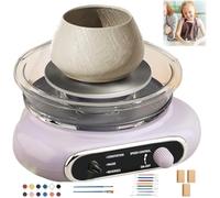 WUDLi Mini Tornio Elettrico per Ceramica, Macchina per Ceramica Smontabile con Regolazione della velocità Continua E Pedale, Strumenti per Argilla Ceramica, Lavori Ceramici Fai da Te per Insegnamento